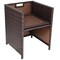 Mix Brown PE Rattan Patio Chair Set 6 Chairs 4 Ottomans Cushioned Outdoor